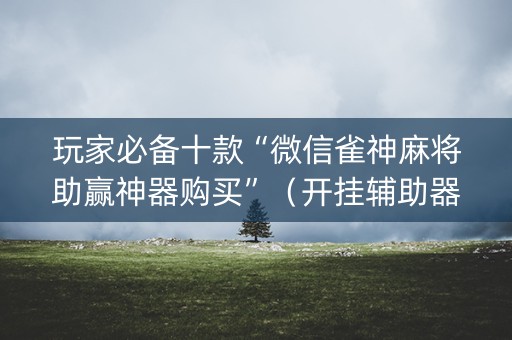 玩家必备十款“微信雀神麻将助赢神器购买”（开挂辅助器脚本)