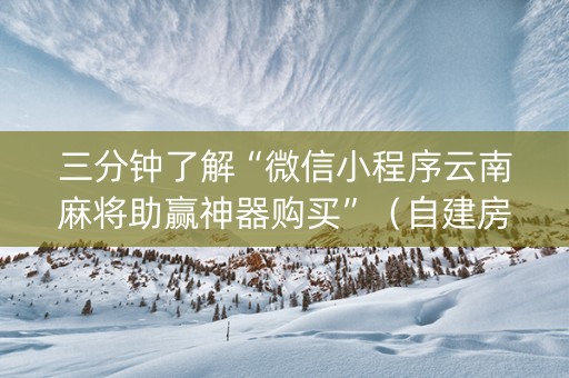 三分钟了解“微信小程序云南麻将助赢神器购买”（自建房怎么拿好牌)