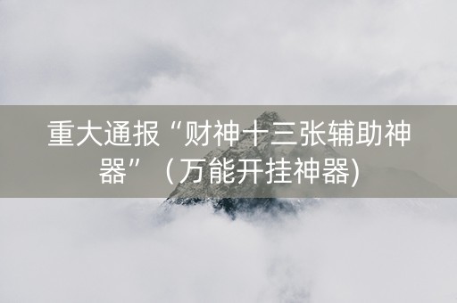 重大通报“财神十三张辅助神器”（万能开挂神器)