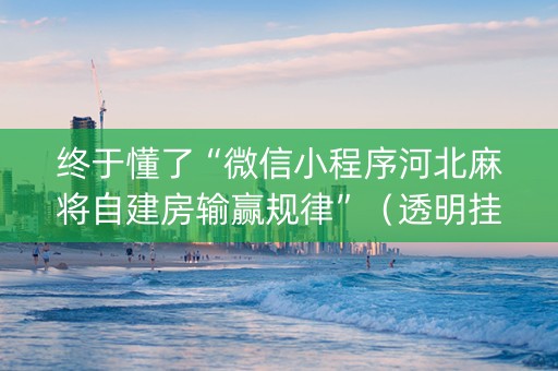 终于懂了“微信小程序河北麻将自建房输赢规律”（透明挂辅助器)