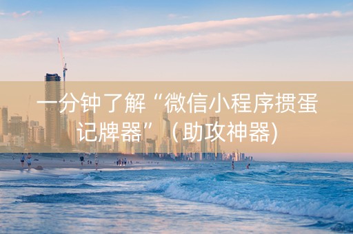 一分钟了解“微信小程序掼蛋记牌器”（助攻神器)