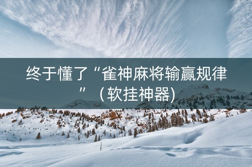 终于懂了“雀神麻将输赢规律”（软挂神器)