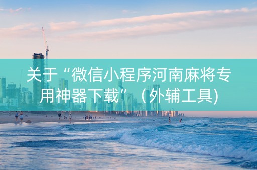 关于“微信小程序河南麻将专用神器下载”（外辅工具)