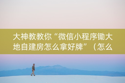 大神教教你“微信小程序锄大地自建房怎么拿好牌”（怎么设置才能赢)