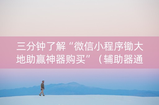 三分钟了解“微信小程序锄大地助赢神器购买”（辅助器通用版)