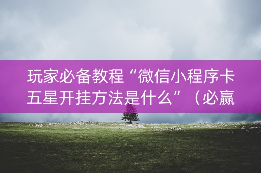 玩家必备教程“微信小程序卡五星开挂方法是什么”（必赢神器)