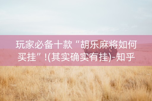 玩家必备十款“胡乐麻将如何买挂”!(其实确实有挂)-知乎