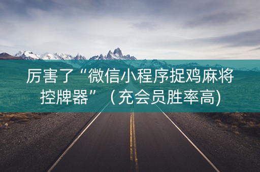 厉害了“微信小程序捉鸡麻将控牌器”（充会员胜率高)