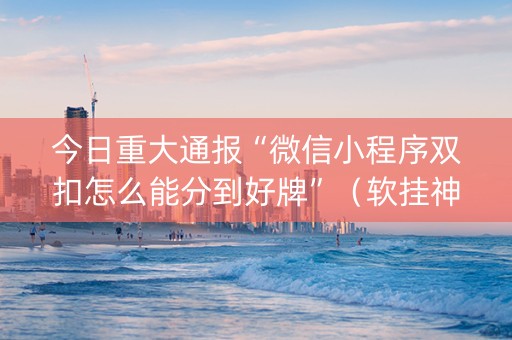 今日重大通报“微信小程序双扣怎么能分到好牌”（软挂神器)