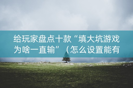 给玩家盘点十款“填大坑游戏为啥一直输”（怎么设置能有好牌)