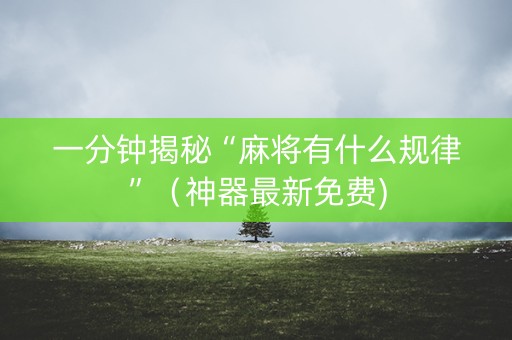 一分钟揭秘“麻将有什么规律”（神器最新免费)