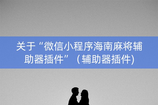 关于“微信小程序海南麻将辅助器插件”（辅助器插件)