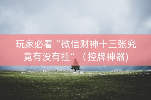 玩家必看“微信财神十三张究竟有没有挂”（控牌神器)