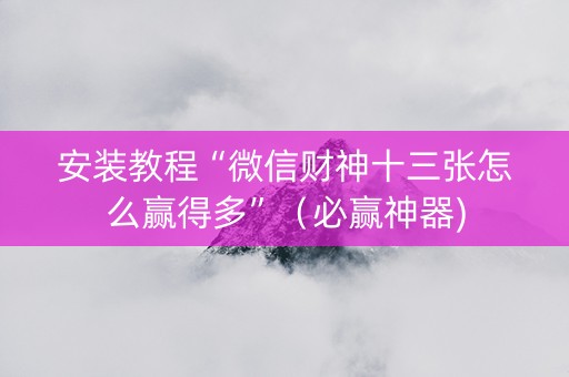 安装教程“微信财神十三张怎么赢得多”（必赢神器)