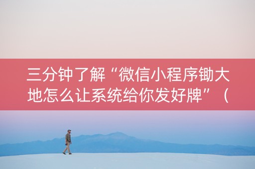 三分钟了解“微信小程序锄大地怎么让系统给你发好牌”（辅助软件)