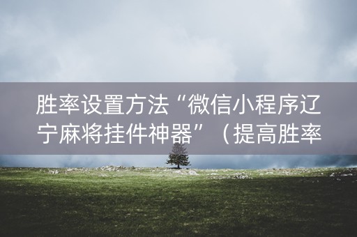 胜率设置方法“微信小程序辽宁麻将挂件神器”（提高胜率软件)