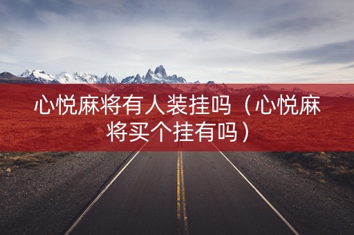 心悦麻将有人装挂吗（心悦麻将买个挂有吗）