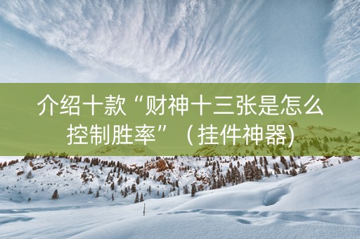 介绍十款“财神十三张是怎么控制胜率”（挂件神器)