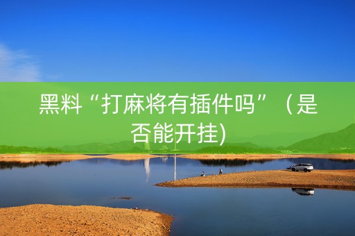 黑料“打麻将有插件吗”（是否能开挂)