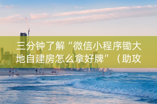 三分钟了解“微信小程序锄大地自建房怎么拿好牌”（助攻神器)