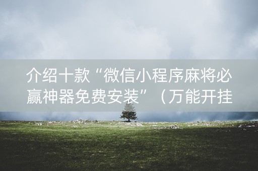 介绍十款“微信小程序麻将必赢神器免费安装”（万能开挂神器)