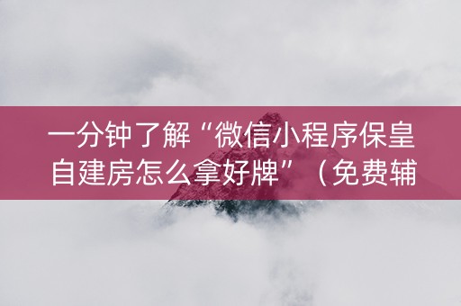 一分钟了解“微信小程序保皇自建房怎么拿好牌”（免费辅助)