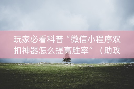 玩家必看科普“微信小程序双扣神器怎么提高胜率”（助攻神器)