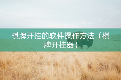 棋牌开挂的软件操作方法（棋牌开挂器）