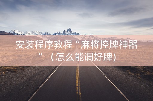 安装程序教程“麻将控牌神器”（怎么能调好牌)
