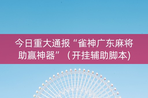 今日重大通报“雀神广东麻将助赢神器”（开挂辅助脚本)