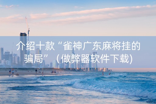 介绍十款“雀神广东麻将挂的骗局”（做弊器软件下载)