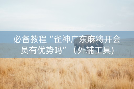 必备教程“雀神广东麻将开会员有优势吗”（外辅工具)