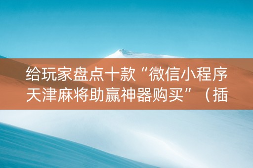 给玩家盘点十款“微信小程序天津麻将助赢神器购买”（插件开挂免费AI)