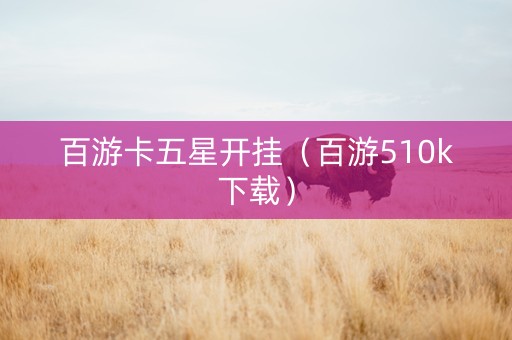 百游卡五星开挂（百游510k下载）