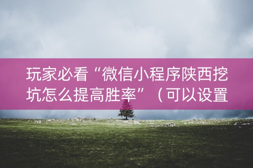 玩家必看“微信小程序陕西挖坑怎么提高胜率”（可以设置输赢吗)