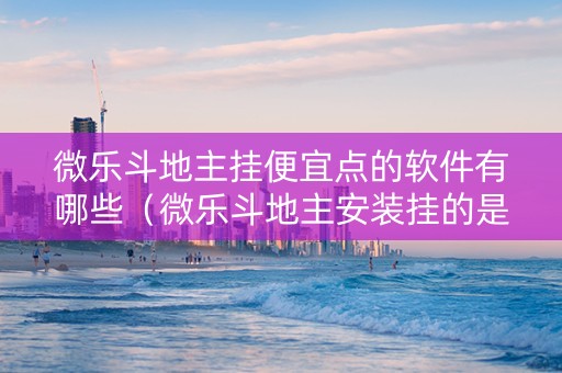 微乐斗地主挂便宜点的软件有哪些（微乐斗地主安装挂的是真的嘛）