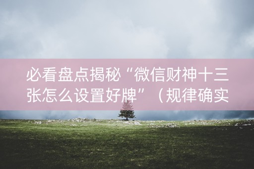 必看盘点揭秘“微信财神十三张怎么设置好牌”（规律确实有挂)