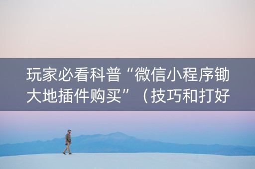 玩家必看科普“微信小程序锄大地插件购买”（技巧和打好牌方法)
