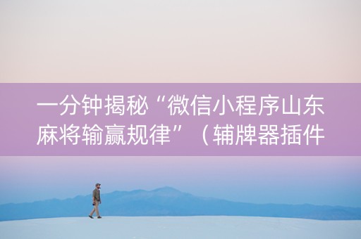 一分钟揭秘“微信小程序山东麻将输赢规律”（辅牌器插件购买)