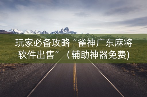 玩家必备攻略“雀神广东麻将软件出售”（辅助神器免费)