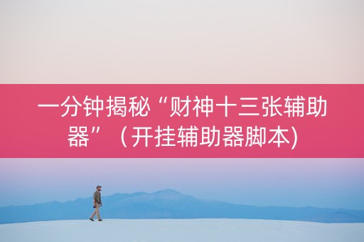 一分钟揭秘“财神十三张辅助器”（开挂辅助器脚本)