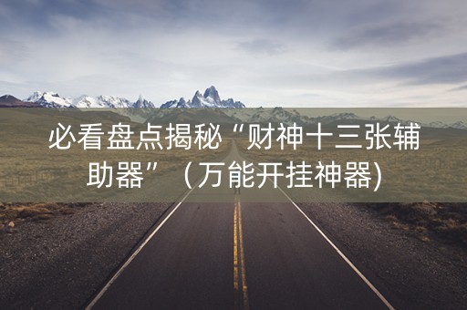 必看盘点揭秘“财神十三张辅助器”（万能开挂神器)