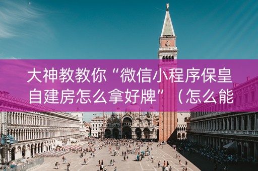 大神教教你“微信小程序保皇自建房怎么拿好牌”（怎么能得到好牌)