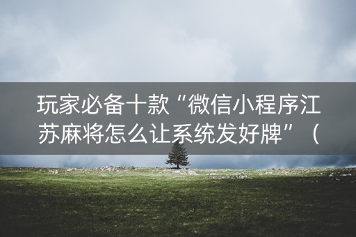 玩家必备十款“微信小程序江苏麻将怎么让系统发好牌”（助赢神器)