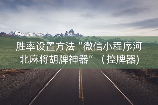 胜率设置方法“微信小程序河北麻将胡牌神器”（控牌器)