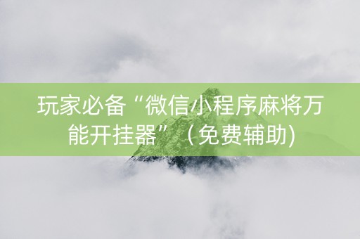 玩家必备“微信小程序麻将万能开挂器”（免费辅助)