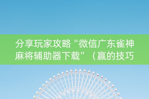 分享玩家攻略“微信广东雀神麻将辅助器下载”（赢的技巧规律)