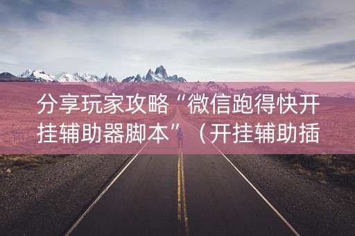 分享玩家攻略“微信跑得快开挂辅助器脚本”（开挂辅助插件)