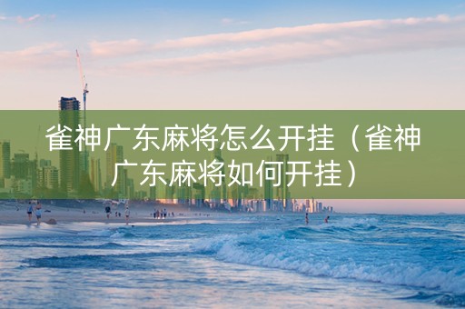 雀神广东麻将怎么开挂（雀神广东麻将如何开挂）