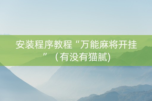 安装程序教程“万能麻将开挂”（有没有猫腻)